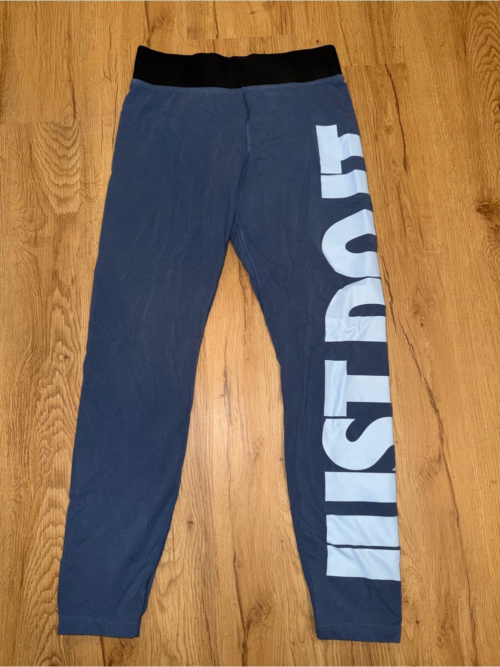Nike Navy Blue Leggings with White Side Logo